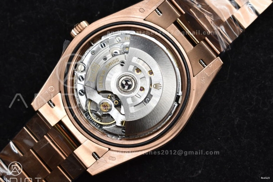 RG DayDate Crystal Bracelet 904L 40 706 Practical Steel President GMF A Meteorite On Markers Dial 0705